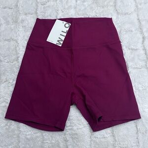 Anthropologie Womens Maroon Wilo The Label Ribbed High-Waist Biker Shorts Size L